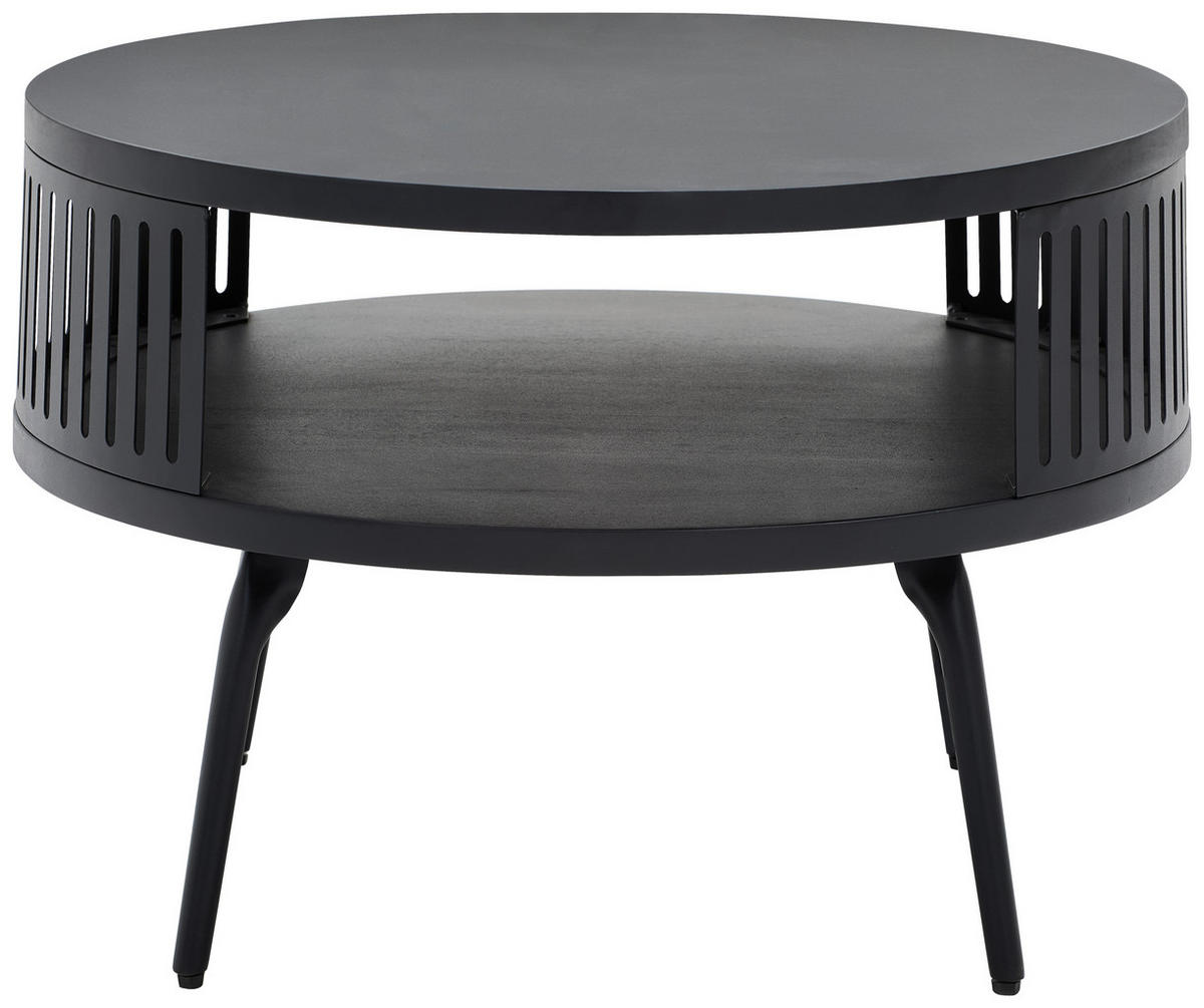 DOHÁNYZÓASZTAL fa, fém 75/75/44 cm   - fekete, Design, fa/fém (75/75/44cm) - Carryhome
