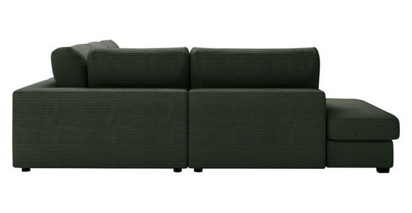 ECKSOFA in Cord Dunkelgrün  - Dunkelgrün/Schwarz, KONVENTIONELL, Kunststoff/Textil (250/314cm) - Carryhome