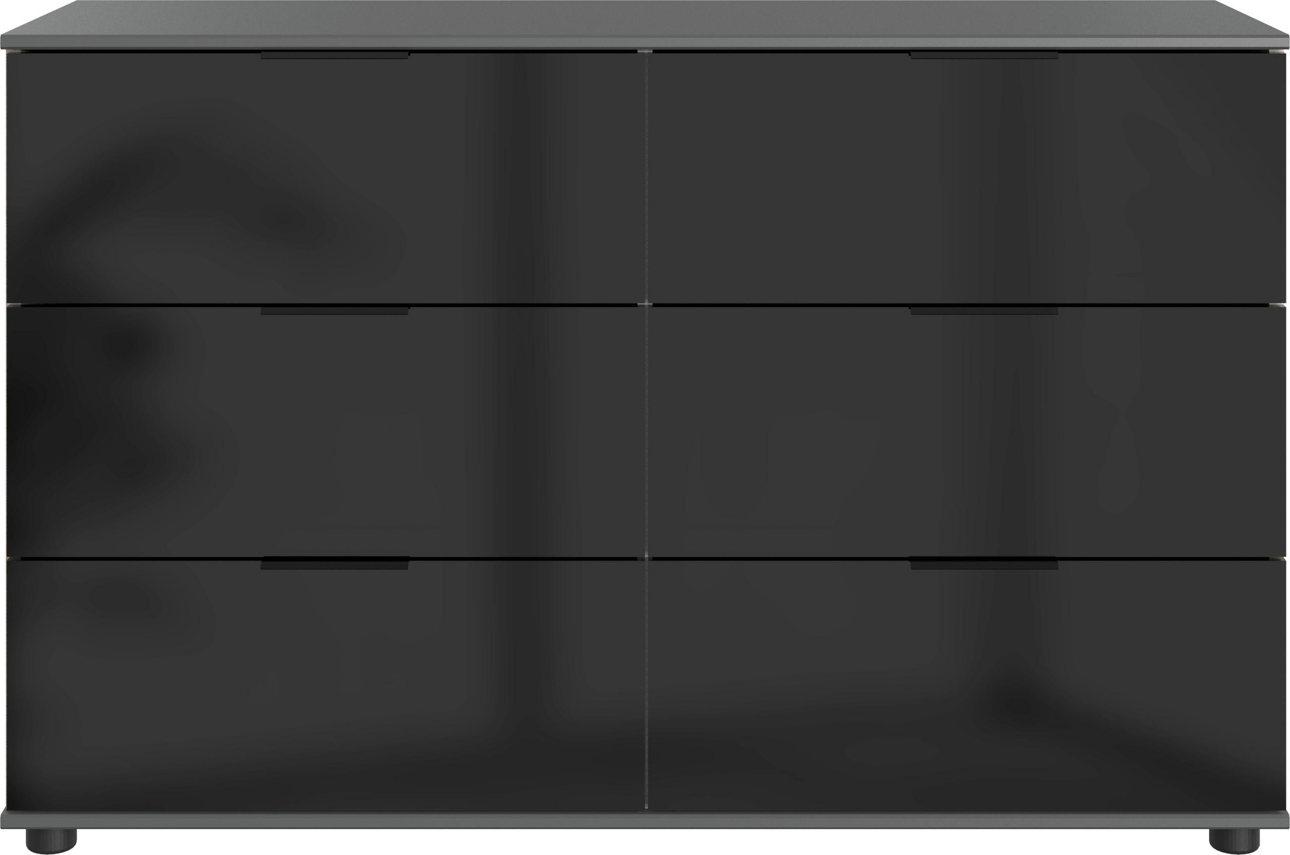 KOMODA   130/83/41 cm   boje grafita  - boje grafita/crna, Moderno, staklo/drvni materijal (130/83/41cm) - Xora