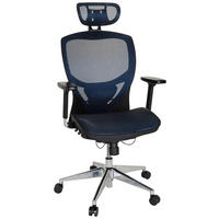 DREHSTUHL  in Netzbespannung Blau, Schwarz  - Blau/Silberfarben, Basics, Kunststoff/Textil (61/148/48cm) - MID.YOU