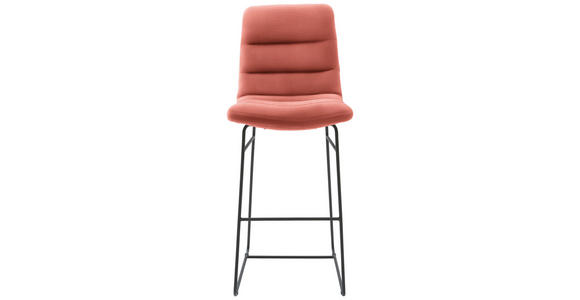 BARHOCKER in Textil Aprikose  - Aprikose/Schwarz, Design, Textil/Metall (52/122/66cm) - Dieter Knoll