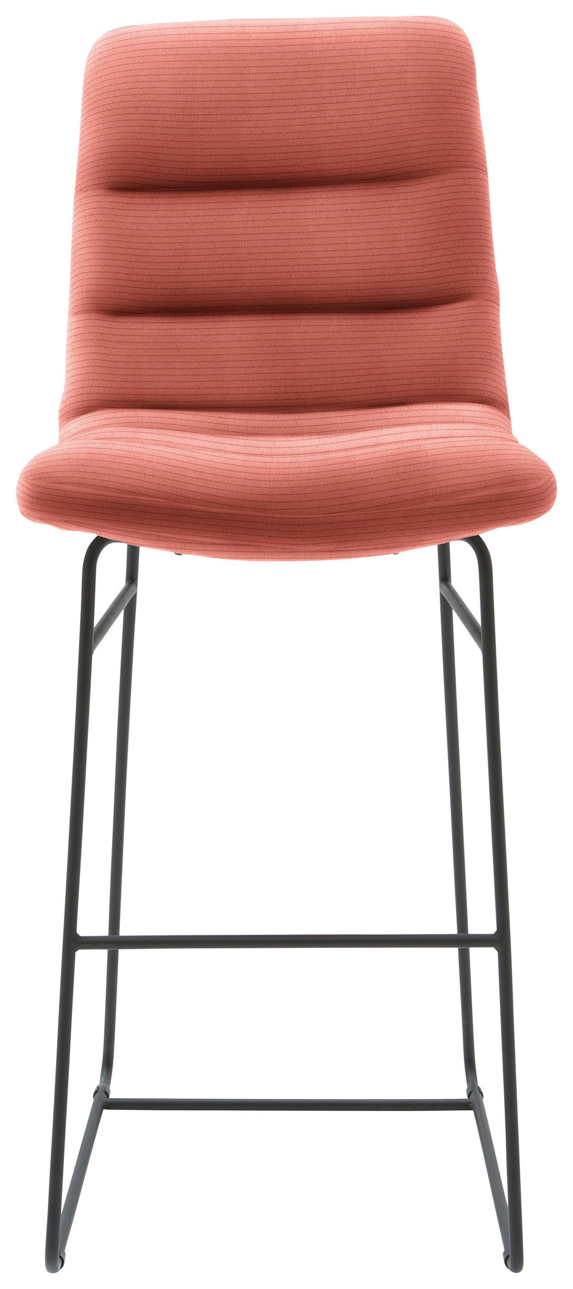 BARHOCKER in Textil Aprikose  - Aprikose/Schwarz, Design, Textil/Metall (52/122/66cm) - Dieter Knoll