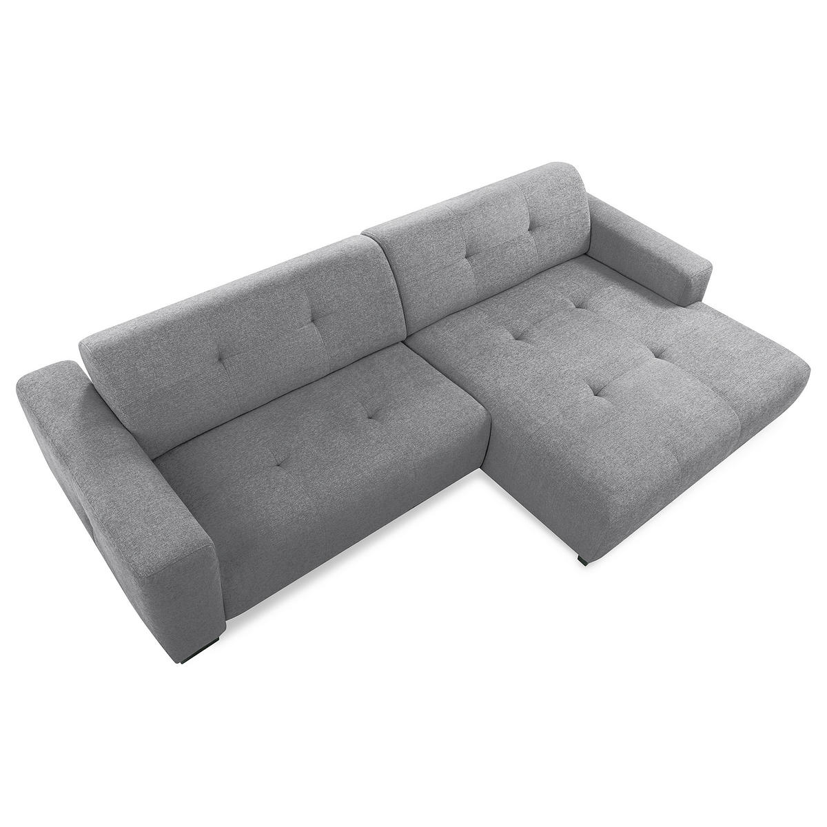 ECKSOFA AUSTIN Grau Flachgewebe Sitztiefenverstellung  - Schwarz/Grau, Design, Kunststoff/Textil (286/169cm) - Livetastic