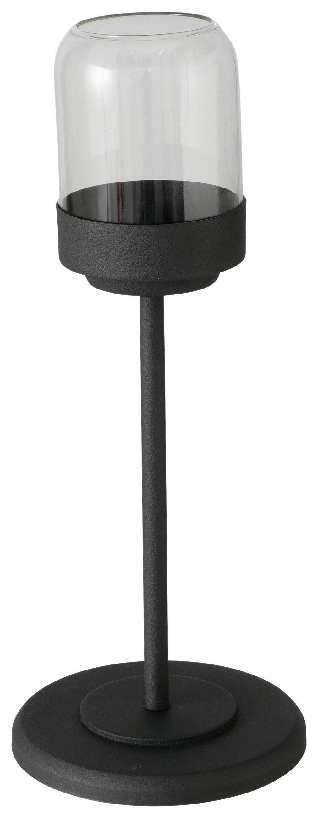 WINDLICHT - Transparent/Schwarz, Trend, Glas/Metall (15/37cm)