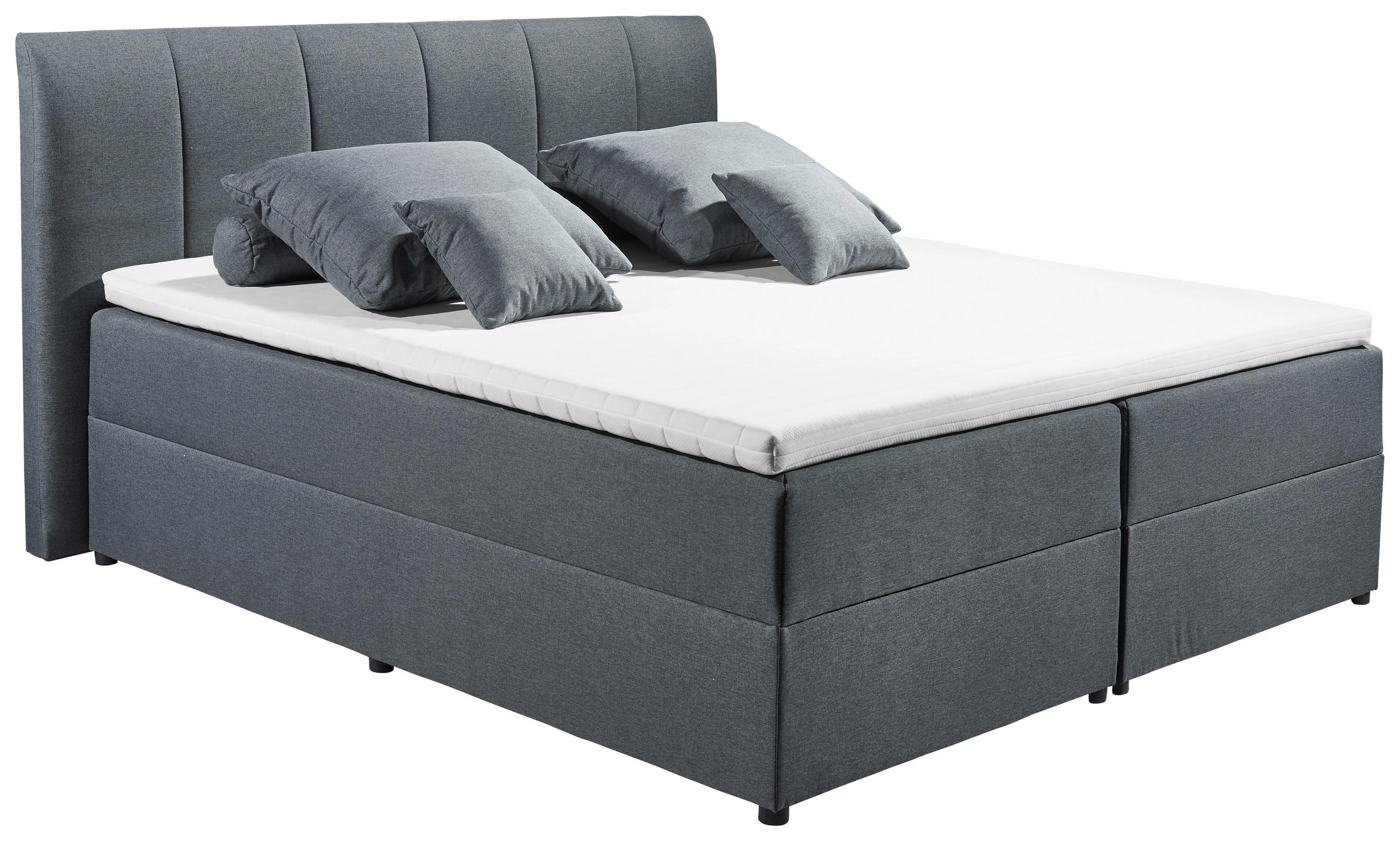 BOXSPRINGBETT 180/200 cm  in Anthrazit  - Anthrazit/Schwarz, Basics, Kunststoff/Textil (180/200cm) - MID.YOU