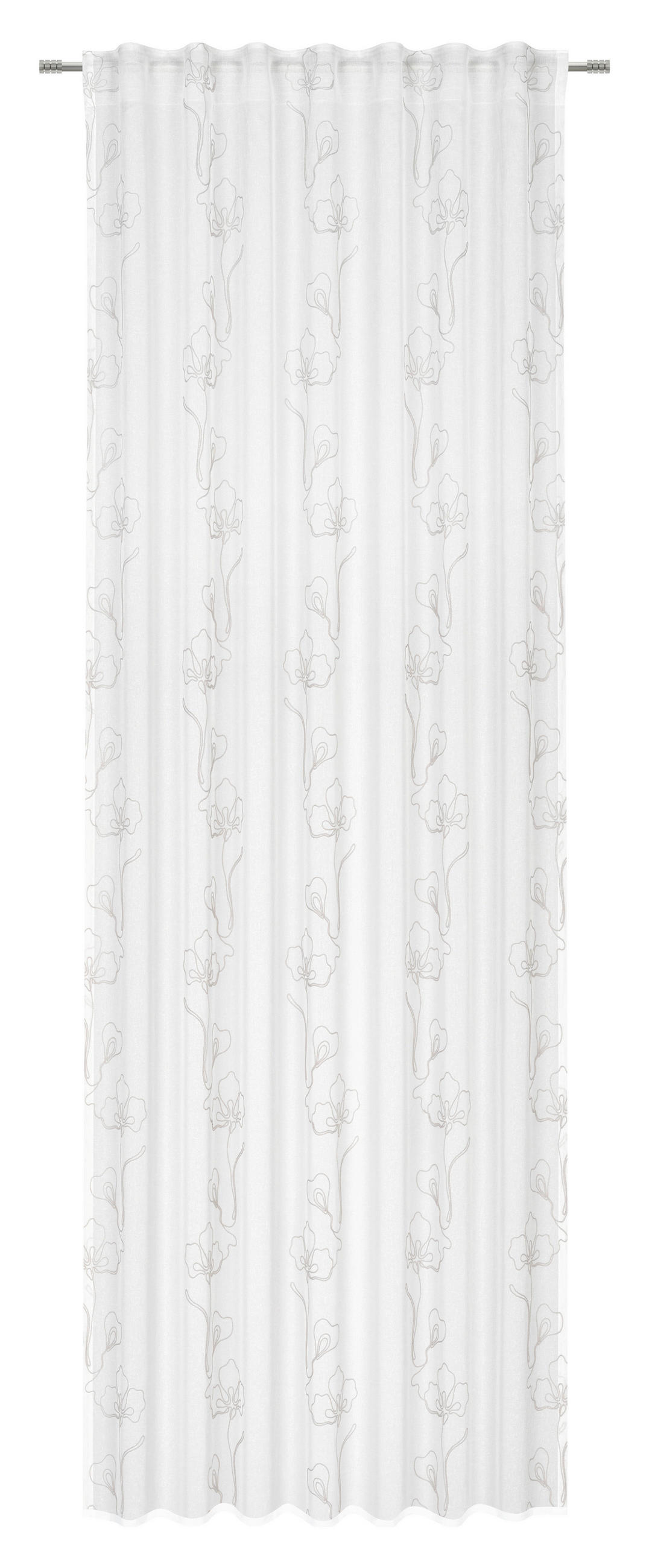 KONČANA ZAVESA  pol prosojno   140/280 cm  - siva, Konvencionalno, tekstil (140/280cm) - Esposa