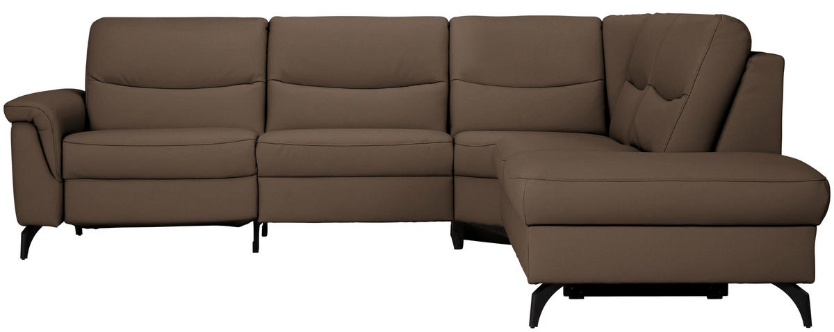 ECKSOFA  in Echtleder Braun  280/249 cm  - Anthrazit/Braun, Design, Leder/Metall (280/249cm) - Himolla Komfortklass