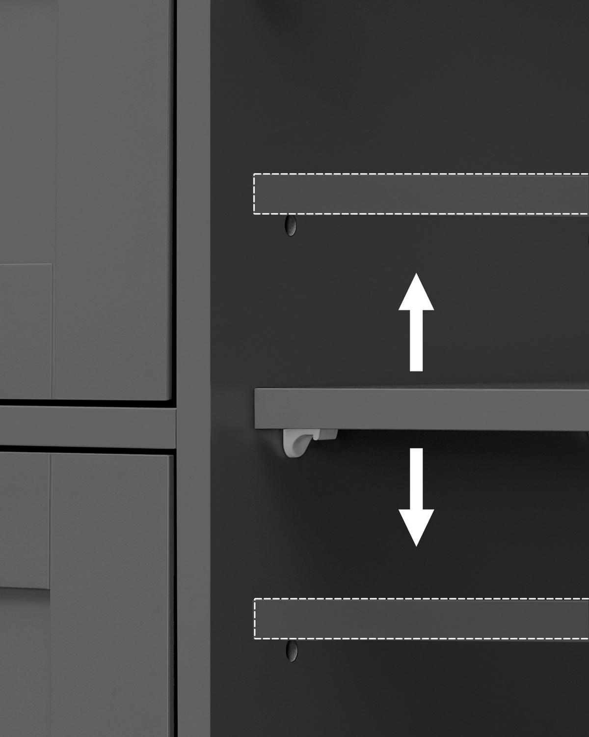 MIDISCHRANK 55/82/30 cm  - Schwarz, MODERN, Holzwerkstoff (55/82/30cm) - MID.YOU