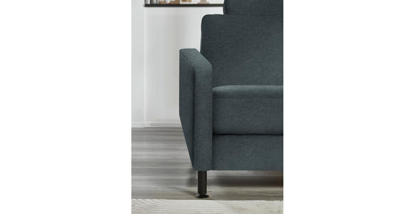 ECKSOFA  in Chenille, Flachgewebe Blau  316/175 cm  - Blau/Schwarz, Design, Textil/Metall (316/175cm) - Dieter Knoll
