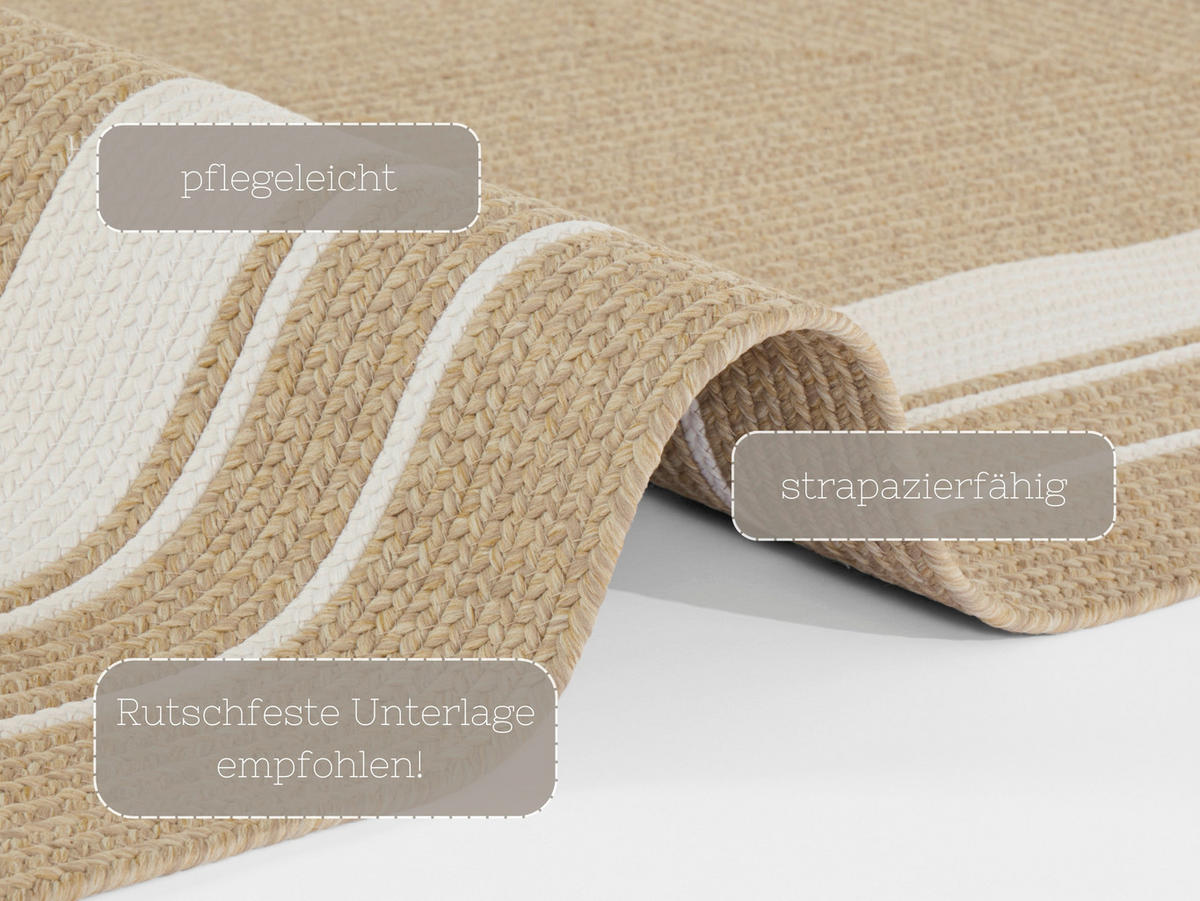 LÄUFER 80/200 cm Braided  - Beige/Creme, Design, Kunststoff (80/200cm)