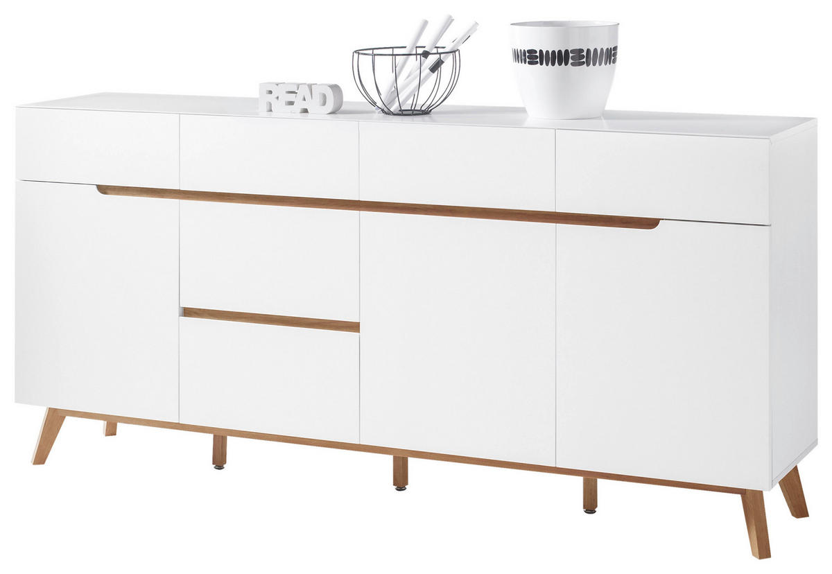 SIDEBOARD 193/95/40 cm  - Eichefarben/Weiß, Design, Holz/Holzwerkstoff (193/95/40cm)