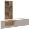 WOHNWAND  in Taupe, Wildeiche  224/198/45 cm  - Taupe/Wildeiche, Design, Glas/Holz (224/198/45cm) - Voglauer