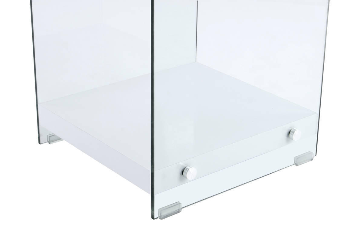 BEISTELLTISCH in Glas, Holzwerkstoff 35/35/45 cm  - Klar/Weiß, Basics, Glas/Holzwerkstoff (35/35/45cm) - Kayoom