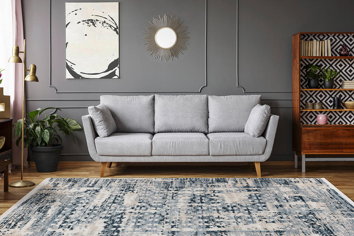 VINTAGE KOBEREC, 80/150 cm, modrá - modrá, Konvenční, textil/přírodní materiály (80/150cm)