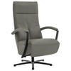 RELAXSESSEL in Leder Grau  - Schwarz/Grau, Design, Leder/Metall (76/112/83cm) - Beldomo Speed