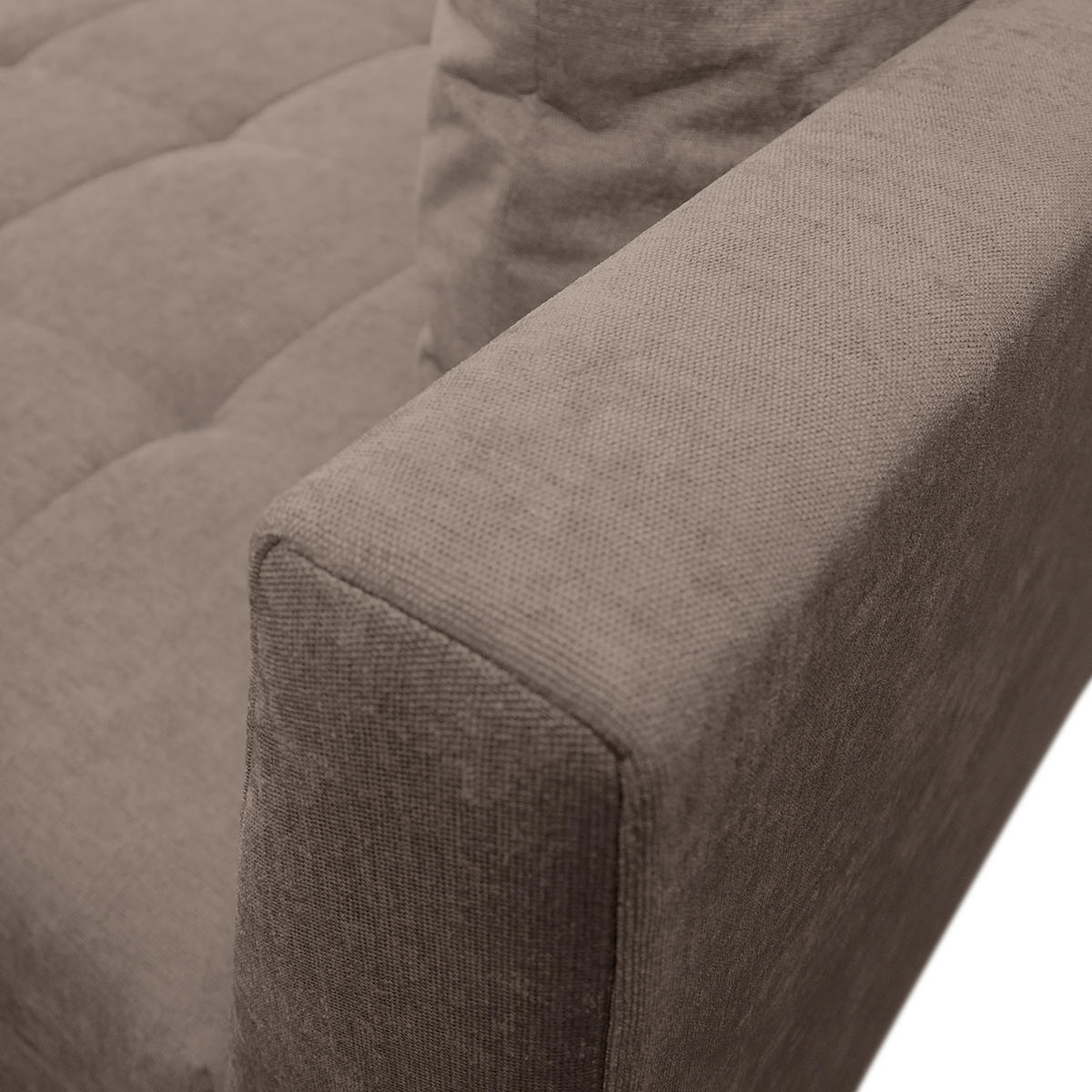 Ecksofa inkl. Hocker in Flachgewebe Braun  - Schwarz/Braun, Design, Holz/Textil (247/174cm) - MID.YOU