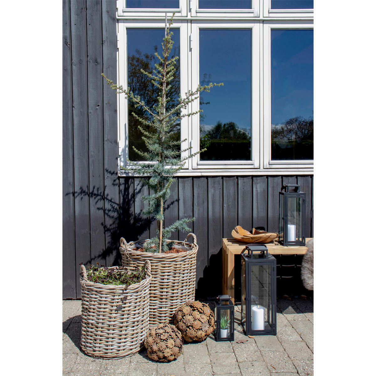 KORBSET 2-teilig  - Braun, Basics, Holz/Kunststoff
