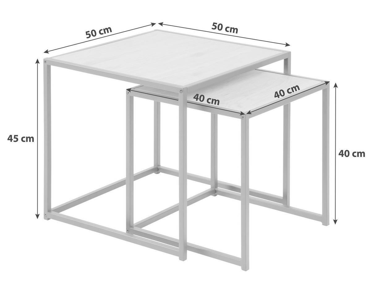 SET STOČIĆA   - boja hrasta/crna, Trendi, metal/pločasti materijal (50/50/45,0cm) - Carryhome
