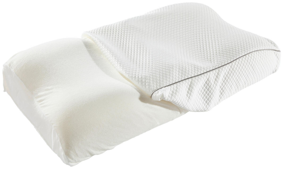 NACKENSTÜTZKISSEN  - Weiß, Textil (59/35/12cm) - Sleeptex