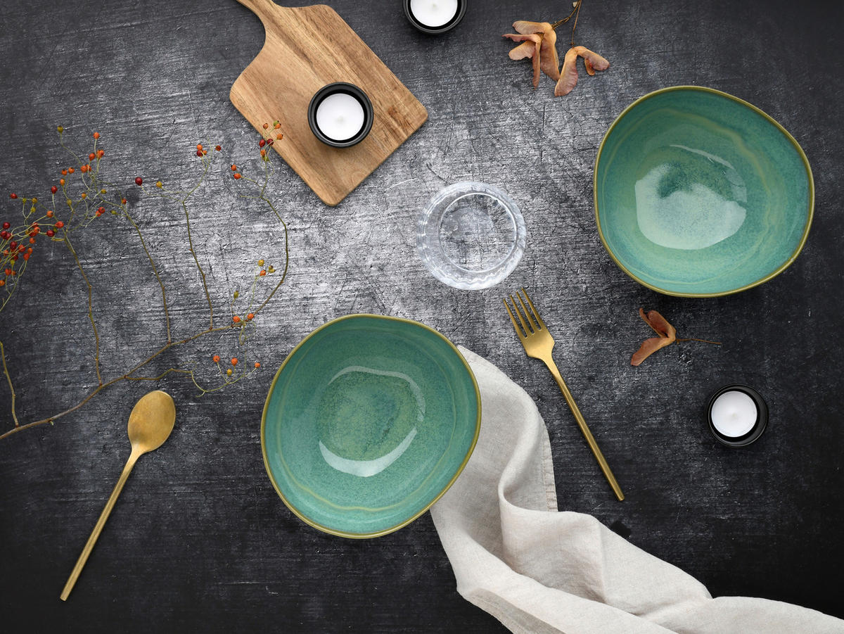 VID SKÅL 2 delar 18 cm   - olivgrön, Trend, keramik (18cm) - Creatable