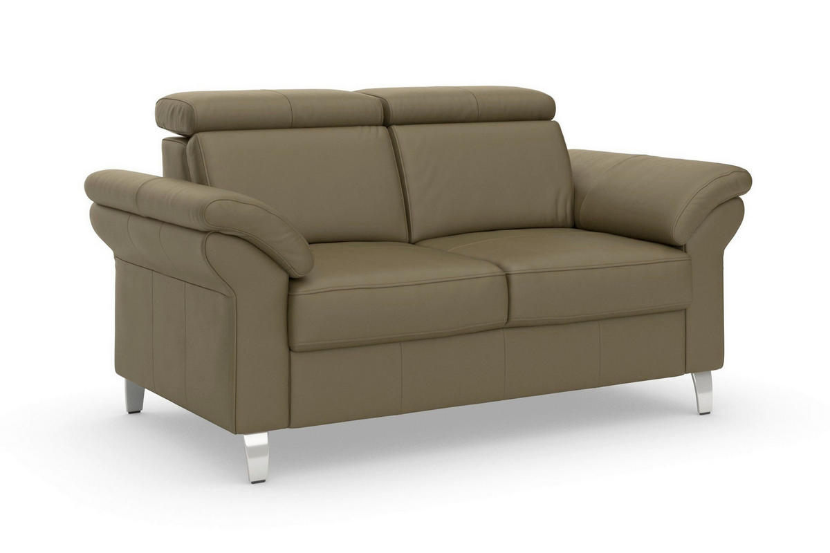 2-SITZER-SOFA ARNGAST E Olivgrün Echtleder  - Chromfarben/Olivgrün, Basics, Leder/Textil (156/84/93cm) - Sit & More