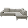 ECKSOFA in Webstoff Taupe  - Taupe/Schwarz, Konventionell, Kunststoff/Textil (282/200cm) - MID.YOU