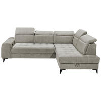 ECKSOFA in Webstoff Taupe  - Taupe/Schwarz, Konventionell, Kunststoff/Textil (282/200cm) - MID.YOU