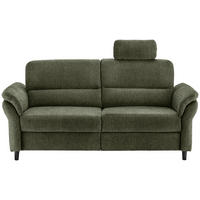 3-SITZER-SOFA in Mikrofaser Olivgrün  - Schwarz/Olivgrün, Modern, Holz/Textil (192/90/89cm) - Livetastic