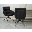 ARMLEHNSTUHL  Stoffauswahl, Sitzfläche 360° drehbar, automatische Rückholfunktion Webstoff  Schwarz  - Schwarz, Design, Textil/Metall (62/92/66cm) - Dieter Knoll