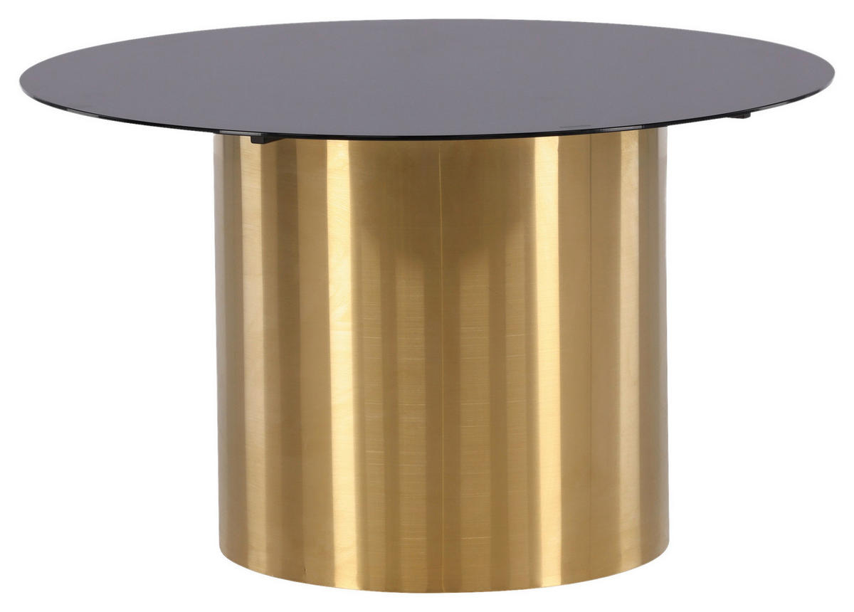 SOFFBORD i metall, glas 80/80/46 cm  - svart/guldfärgad, Design, metall/glas (80/80/46cm) - Livetastic