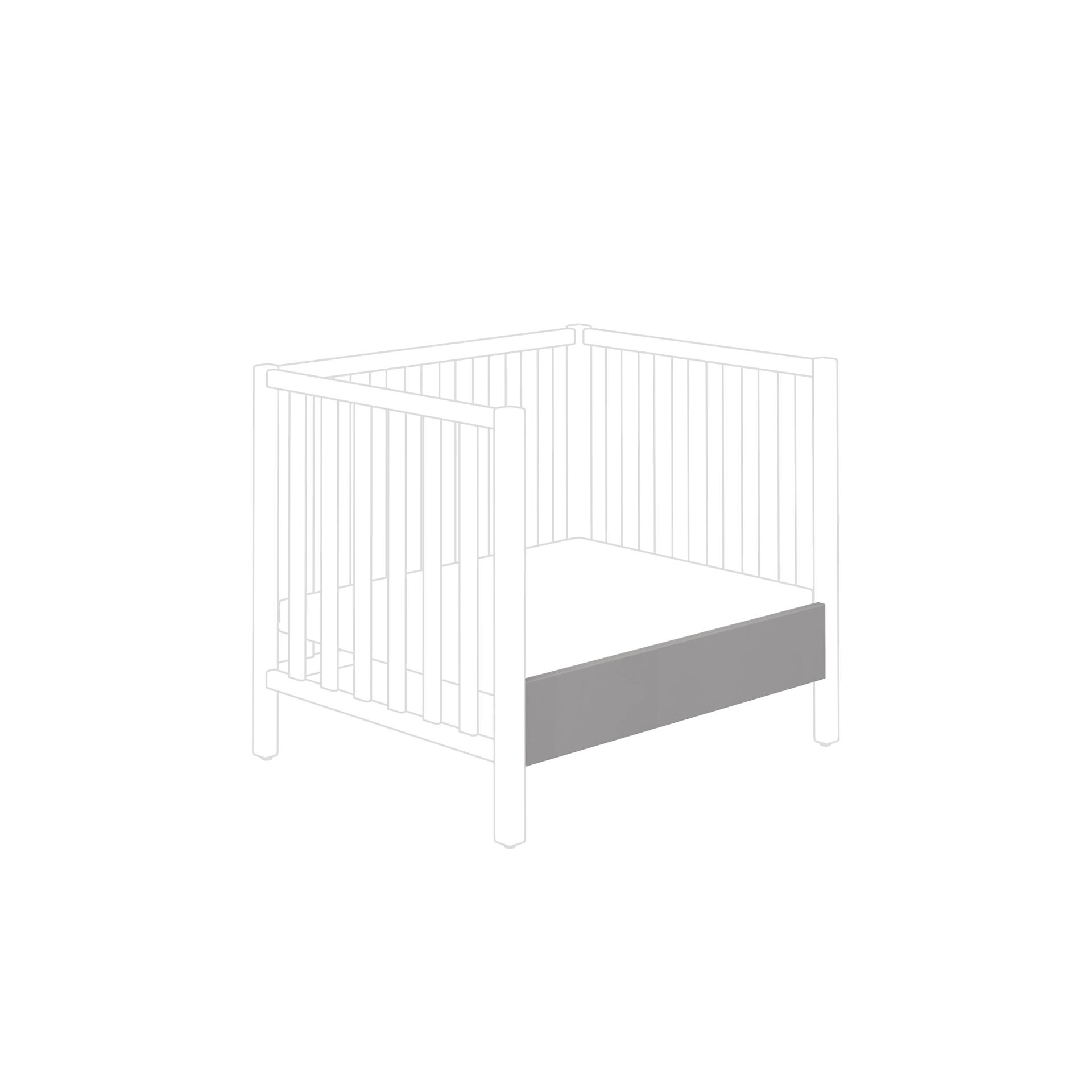 FELSZERELHETŐ OLDALLAPOK SCOTTY  - palaszürke, Basics, faalapú anyag (88,1/2,2/15,6cm) - Paidi