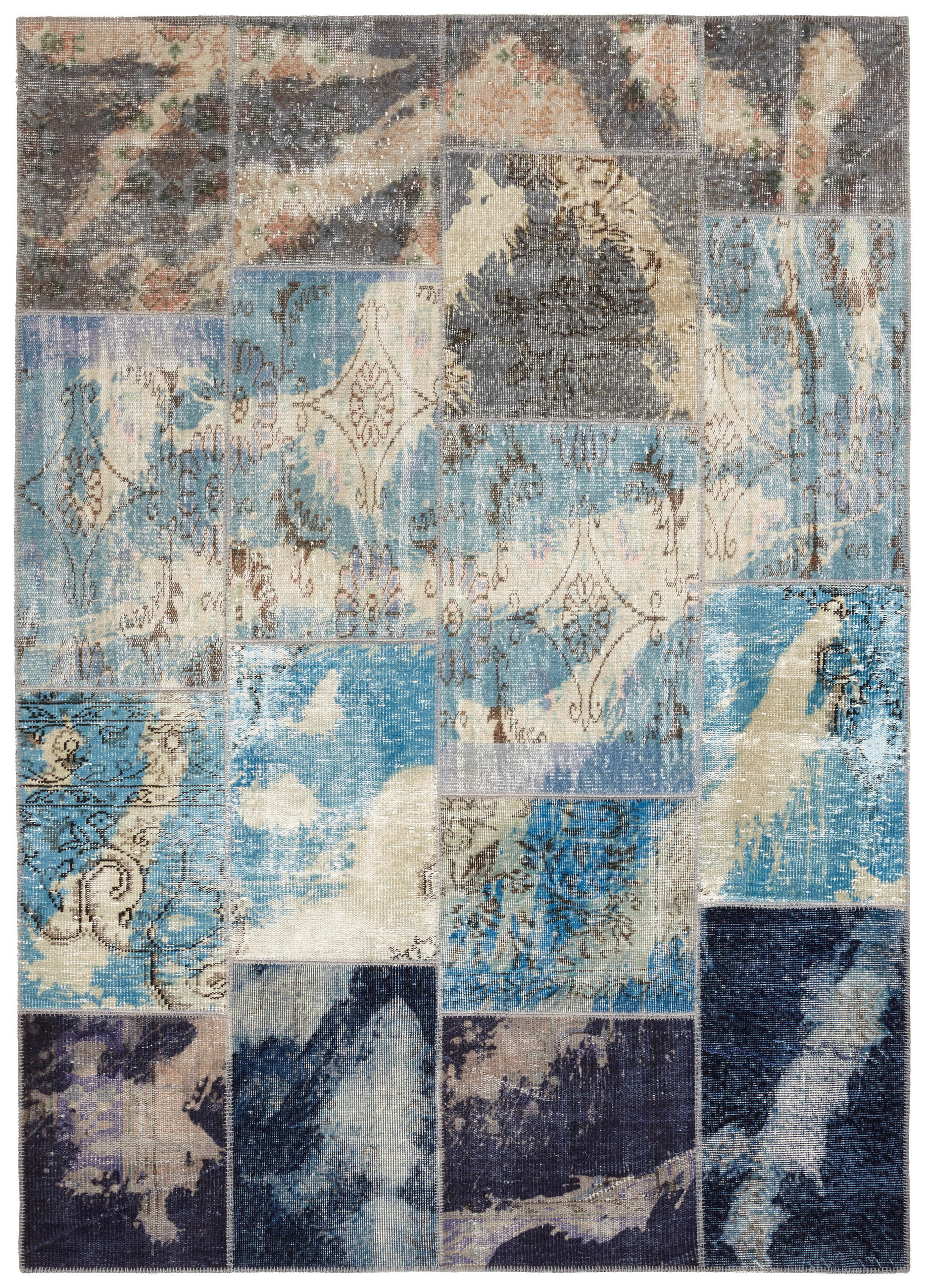 ORIENTALISK MATTA 80/150 cm Splash Blue Mix  - blå, Trend, textil (80/150cm) - Cazaris