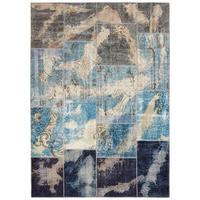 ORIENTALISK MATTA 80/150 cm Splash Blue Mix  - blå, Trend, textil (80/150cm) - Cazaris