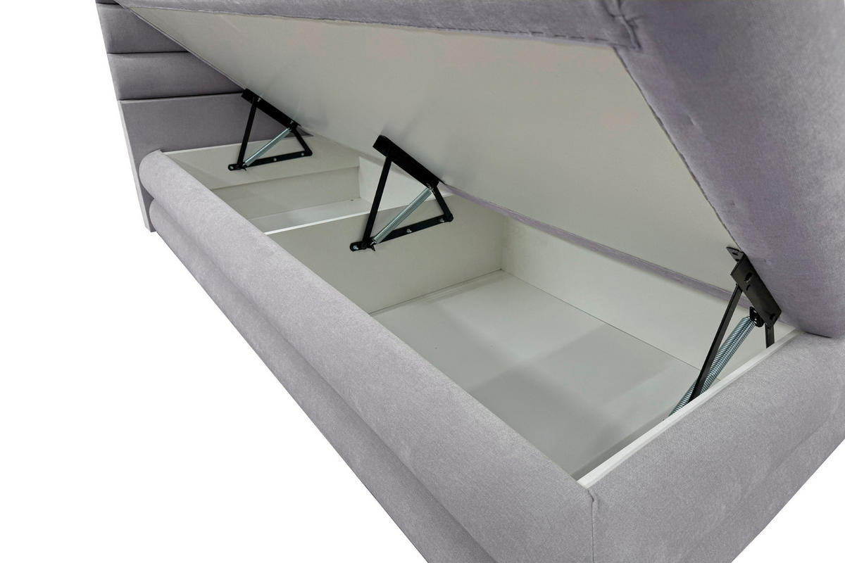 BOXBETT 180/200 cm  in Grau  - Grau, MODERN, Textil (180/200cm) - Livetastic