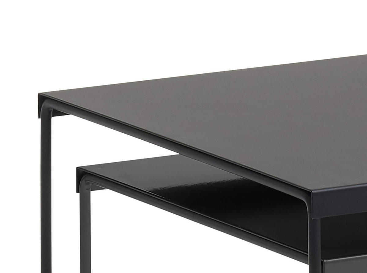 SATZTISCH 38/38/45 cm Schwarz  - Schwarz, Trend, Metall (38/38/45cm) - Livetastic