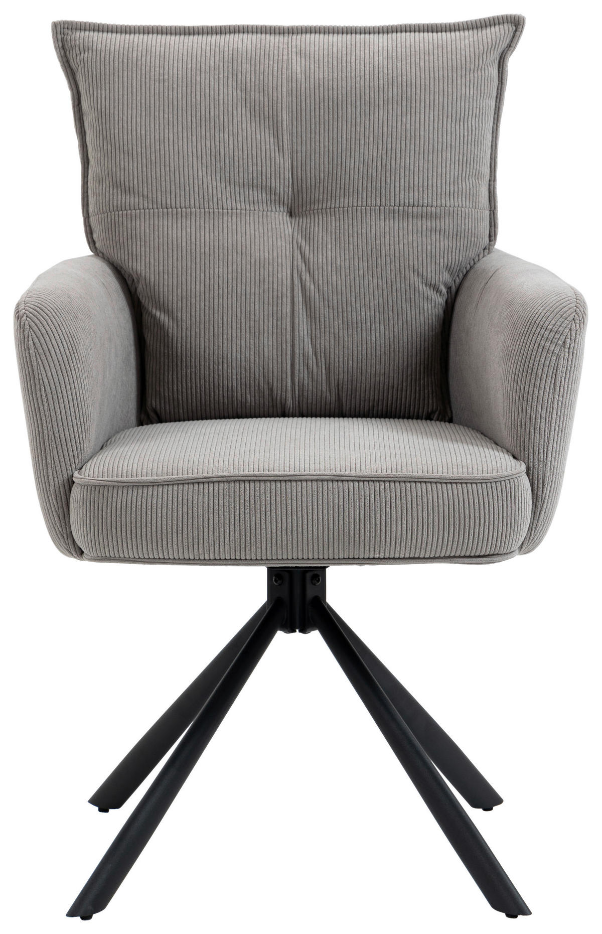 ARMLEHNSTUHL  in Eisen Cord  - Taupe/Schwarz, Design, Textil/Metall (60/95/67cm) - Novel