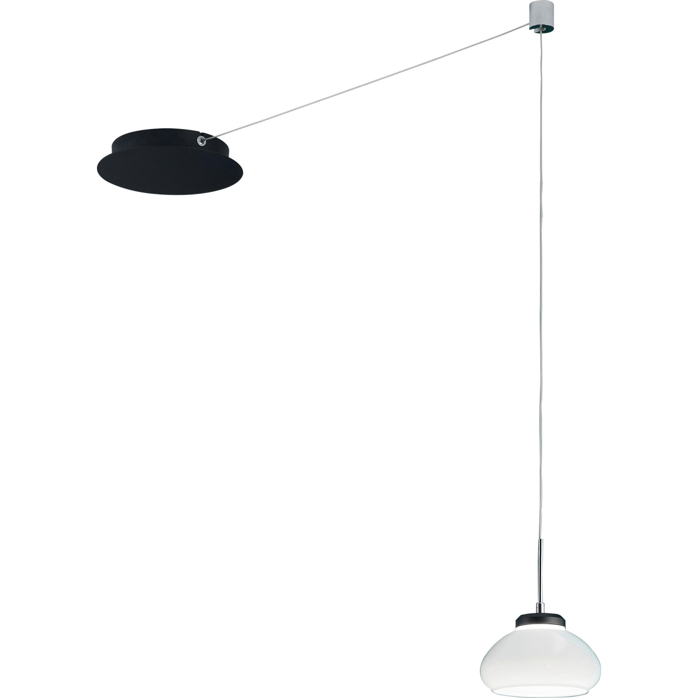 LED-PENDELLEUCHTE Arabella 14/350 cm   - Schwarz/Weiß, Basics, Glas/Metall (14/350cm) - Fabas Luce