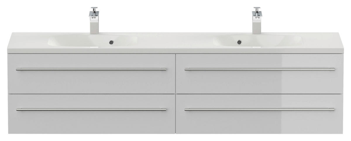 WASCHTISCHKOMBI 180 cm  - Weiß Hochglanz/Weiß, Basics, Holzwerkstoff/Stein (180cm) - MID.YOU