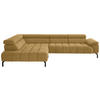 ECKSOFA in Chenille Currygelb  - Currygelb/Schwarz, Design, Textil/Metall (222/323cm) - Beldomo Style
