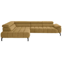 ECKSOFA in Chenille Currygelb  - Currygelb/Schwarz, Design, Textil/Metall (222/323cm) - Beldomo Style