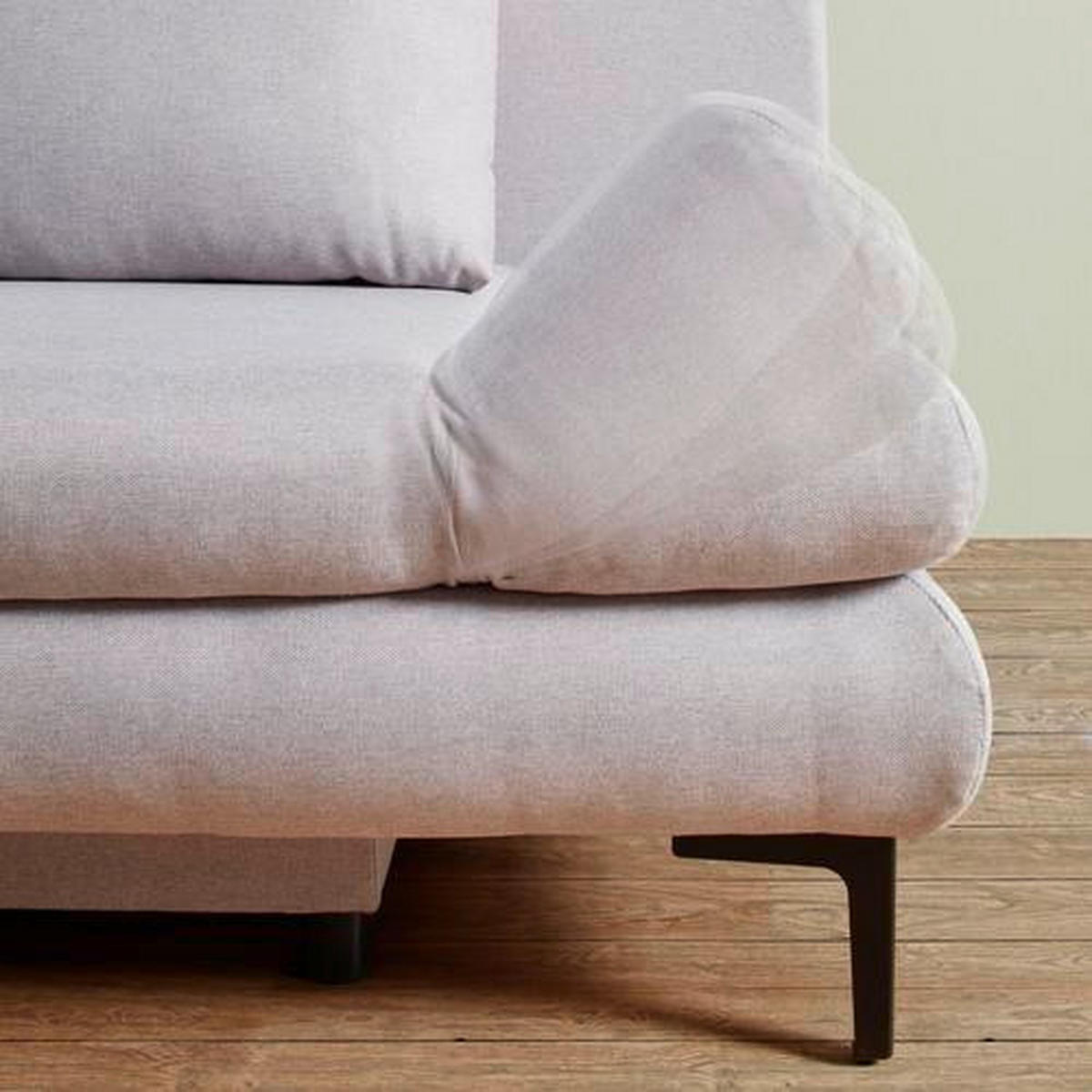 BÄDDSOFFA i flatväv ljusgrå  - ljusgrå/svart, Modern, textil (191/42-76/86cm) - MID.YOU