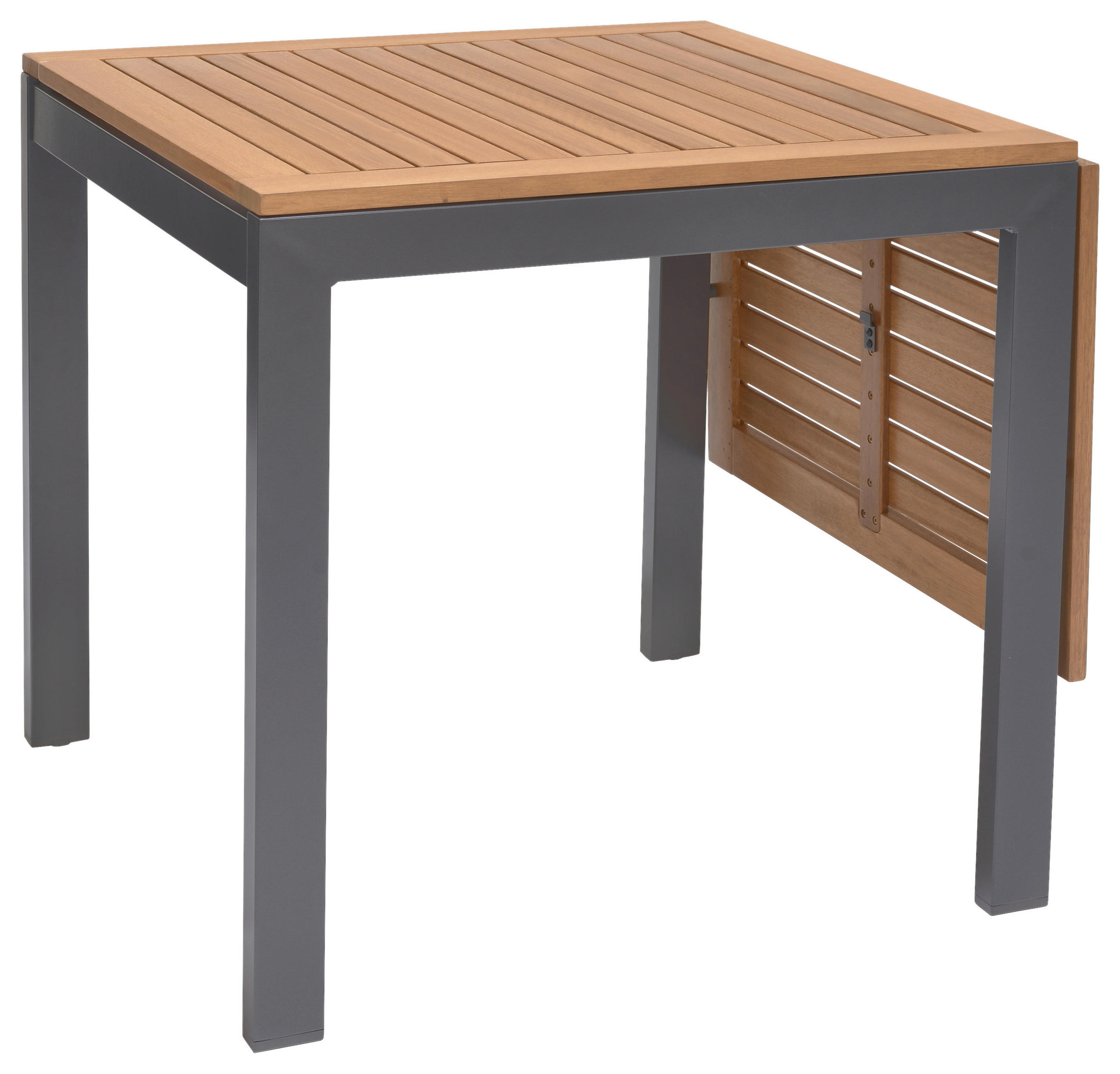 GARTENTISCH ausziehbar 75-126/70/75 cm Holz, Metall rechteckig  - Dunkelgrau/Naturfarben, Design, Holz/Metall (75-126/70/75cm) - Ambia Garden
