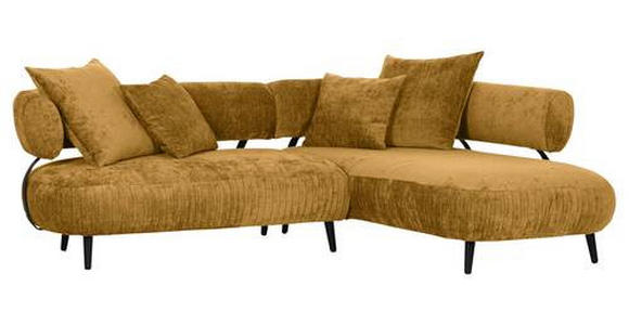 ECKSOFA Gelb Chenille  - Gelb/Schwarz, Design, Holz/Textil (265/200cm) - Landscape