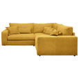 ECKSOFA  in Cord Senfgelb  248/248 cm  - Senfgelb/Schwarz, KONVENTIONELL, Kunststoff/Textil (248/248cm) - Carryhome