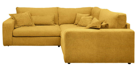 ECKSOFA  in Cord Senfgelb  248/248 cm  - Senfgelb/Schwarz, KONVENTIONELL, Kunststoff/Textil (248/248cm) - Carryhome