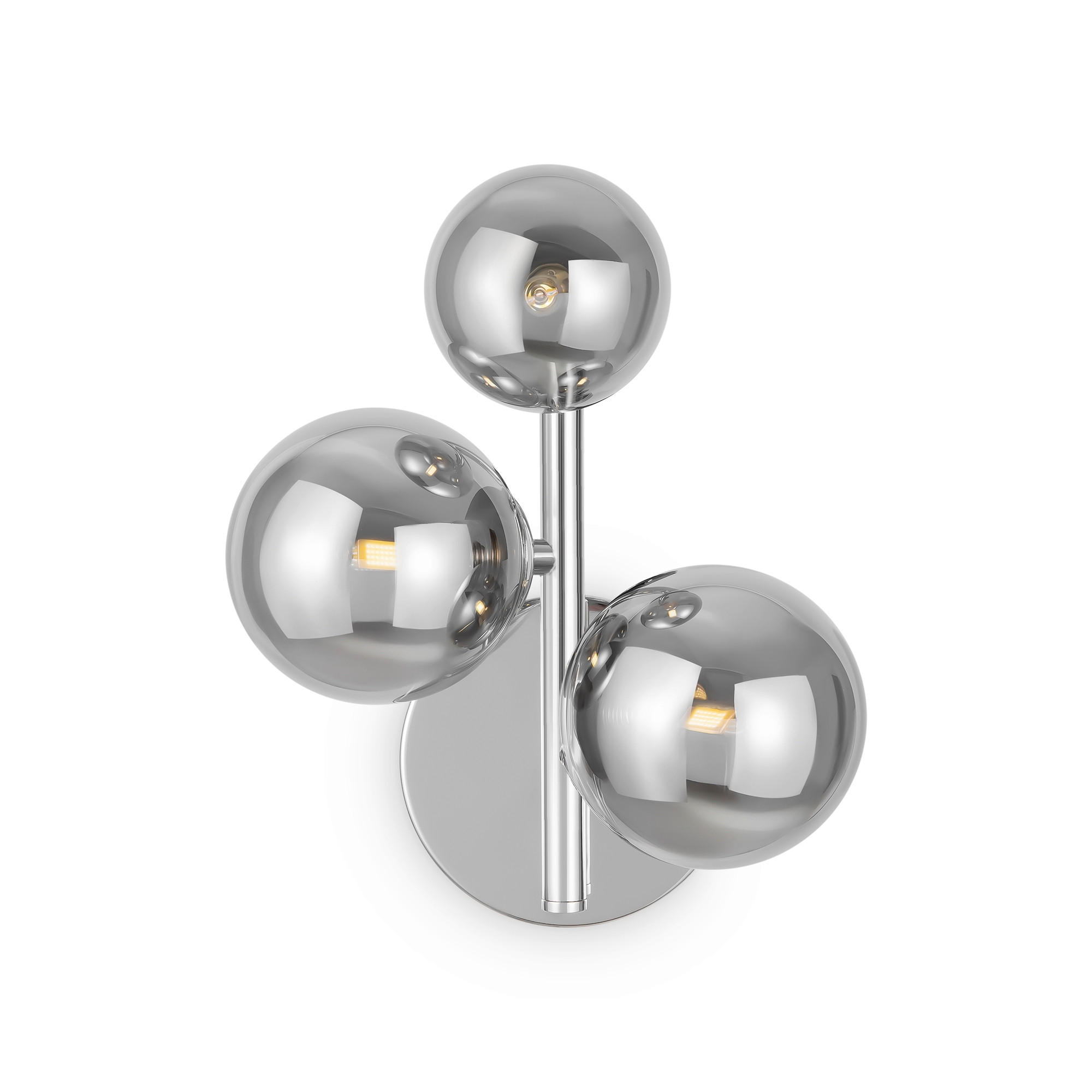 WANDLEUCHTE Modern 26/20/12 cm  - Chromfarben/Grau, Trend, Glas/Metall (26/20/12cm) - MAYTONI