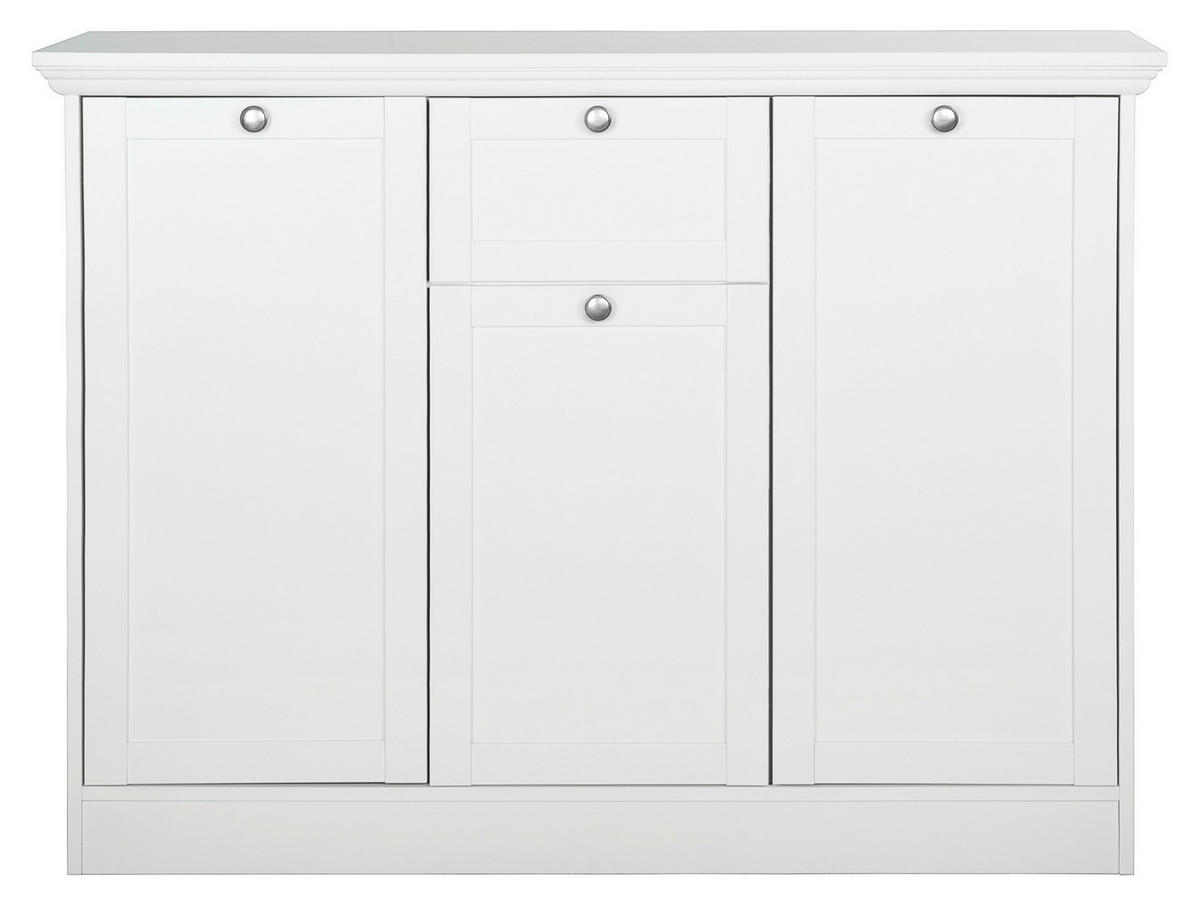 KOMODA   120/90/40 cm   bijela  - bijela/crna, Lifestyle, drvni materijal/metal (120/90/40cm) - Landscape