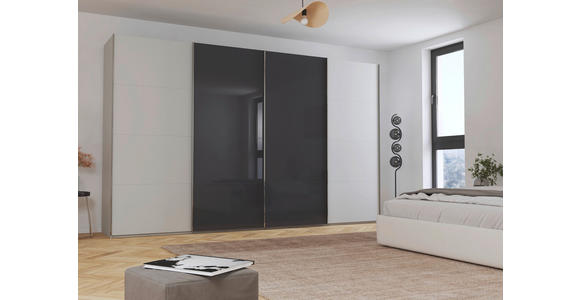SCHWEBETÜRENSCHRANK 361/223/68 cm 4-türig  - Chromfarben, KONVENTIONELL, Glas/Holzwerkstoff (361/223/68cm) - Novel