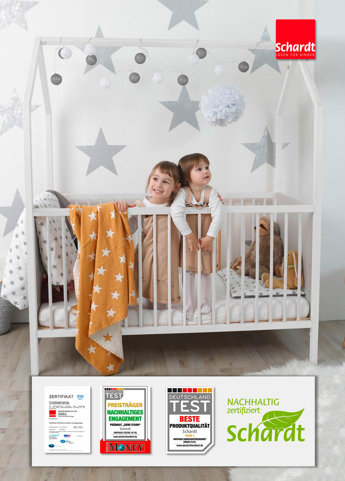 GITTERBETT Venice 144/77/173 cm  - Buchefarben/Weiß, Basics, Holz/Holzwerkstoff (144/77/173cm) - Schardt