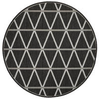 OUTDOORTEPPICH für Terrasse und Balkon 120 cm Naturalle Schwarz  - Schwarz, Design, Textil (120cm) - Novel